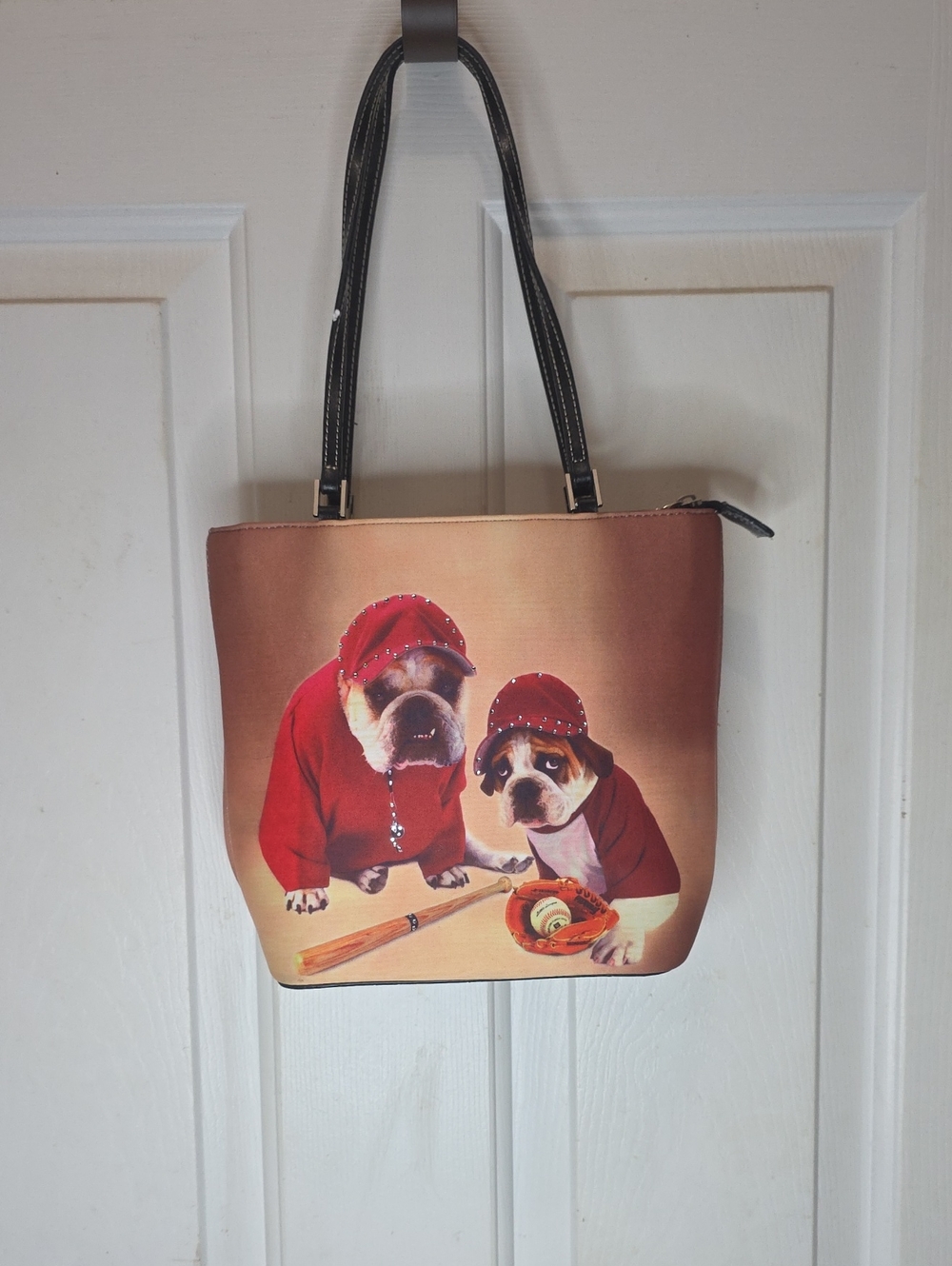 Small Hand Bag And Matching Wallet in Tan, Brown, Red